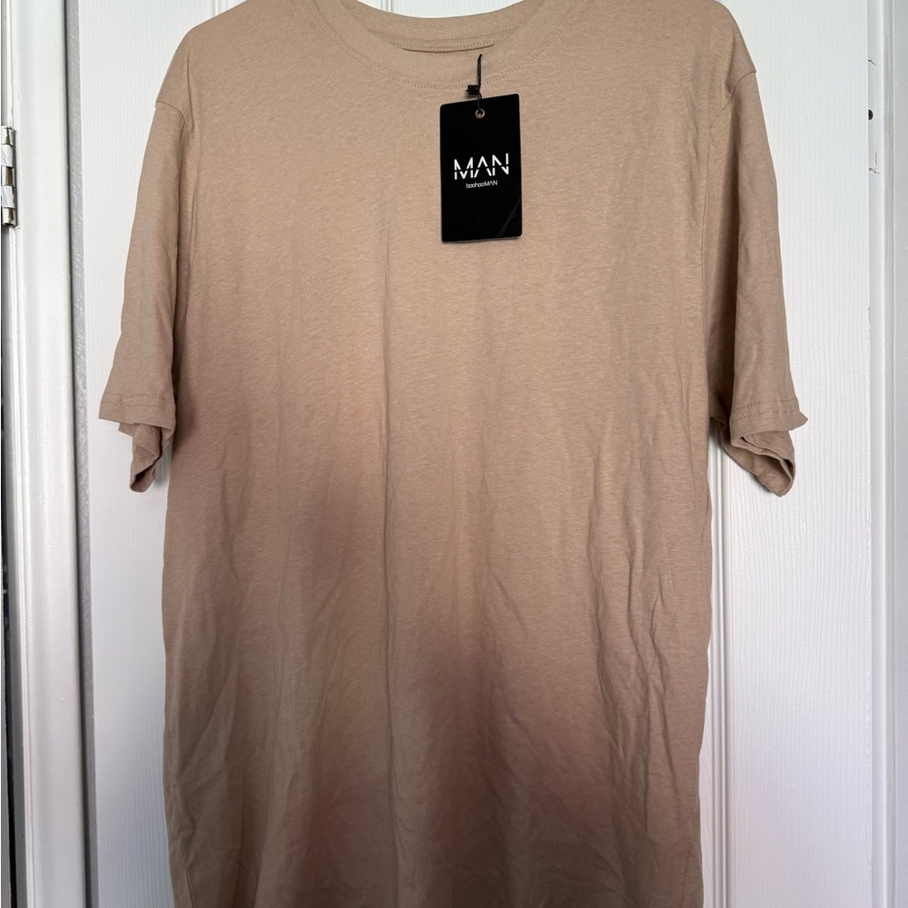 Boohoo Men's Beige Short Sleeve Tee